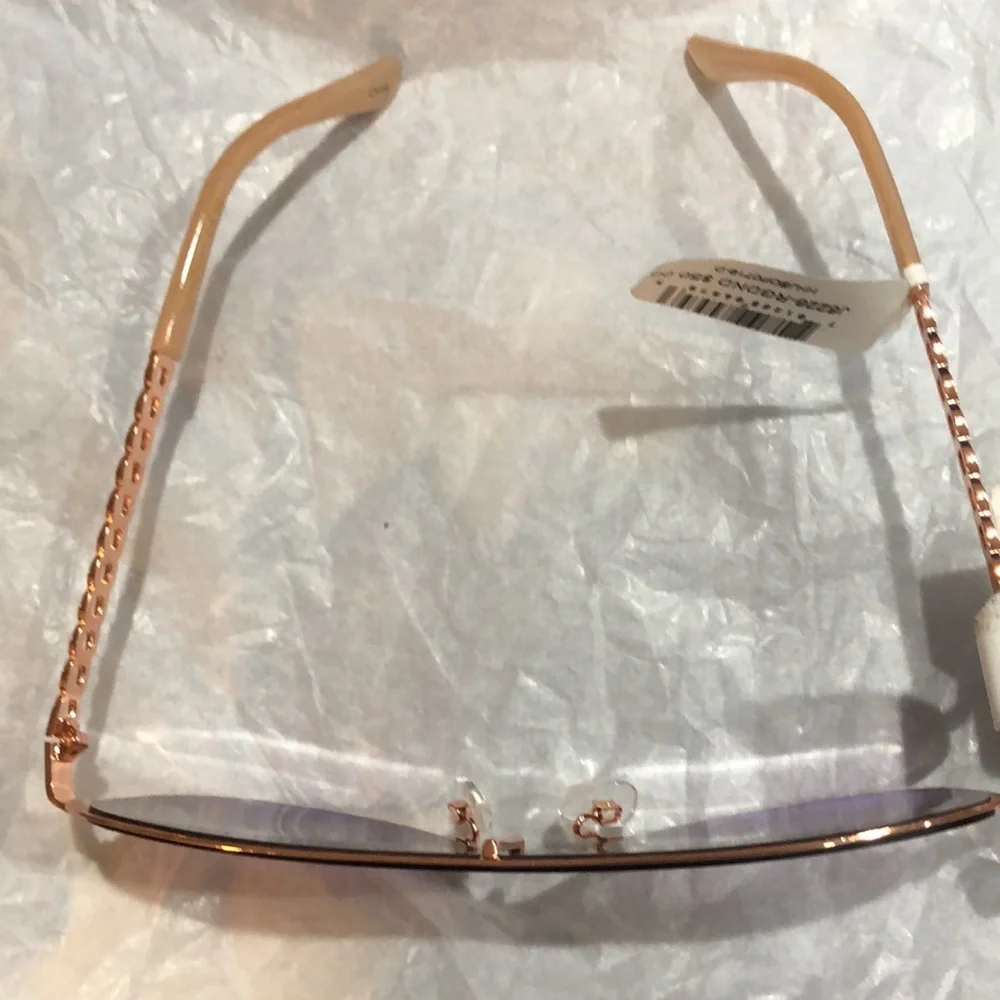 Jessica Simpson J6228 nude gray‎ rose gold Metal Shield Aviator Pilot Sunglasses